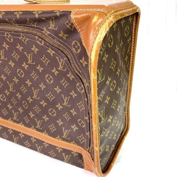 LOUIS VUITTON MONOGRAM CANVAS TRAVEL BAG – VINTAGE LV LOGO LUGGAGE - Picture 12 of 16